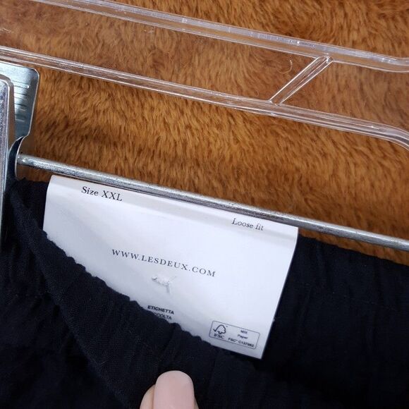 LES DEUX Shorts Mens XXL Black Pull On Drawstring Loose Fit Seersucker PATRICK - Picture 6 of 10